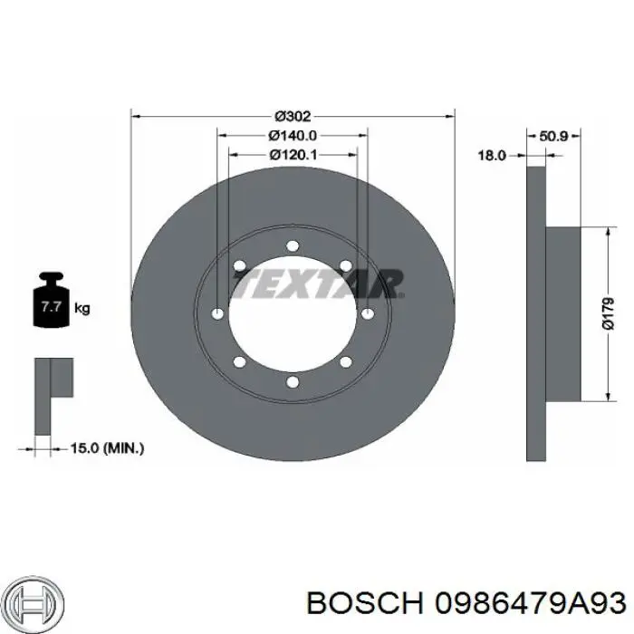 0986479A93 Bosch Дискові гальма