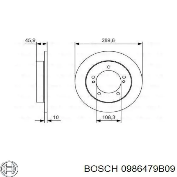 0986479B09 Bosch диск гальмівний передній