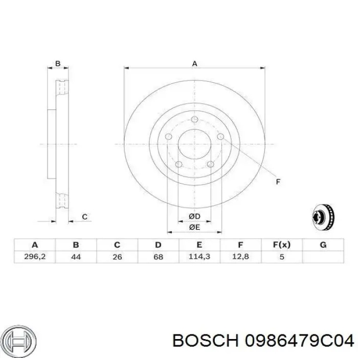0986479C04 Bosch Гальмо дискове переднє
