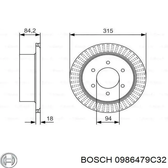 Гальмівні диски 0986479C32 Bosch