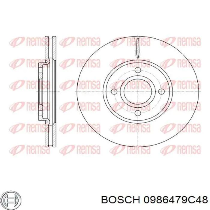 Гальмівні диски передні 0986479C48 Bosch
