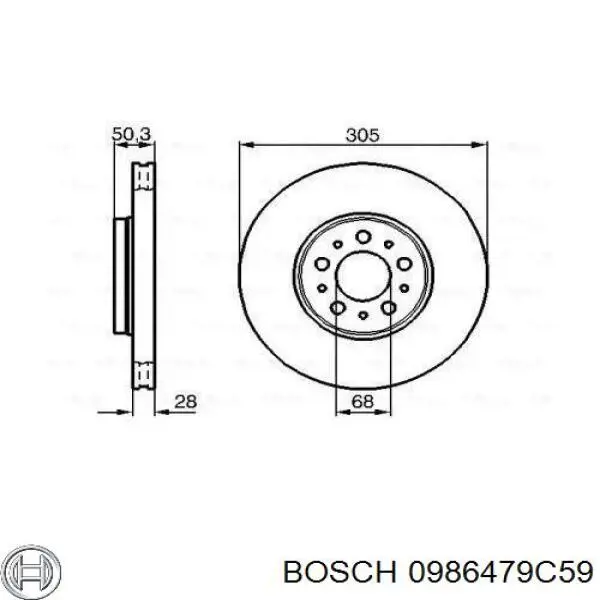 0986479C59 Bosch диск гальмівний передній