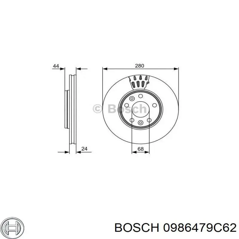 Купити 0986479C62 Bosch Ротор гальмівний