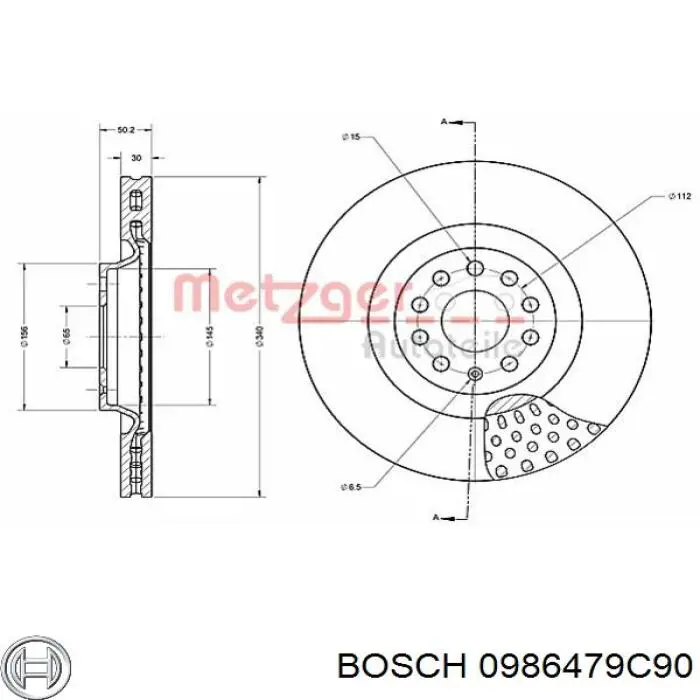 Гальмівні диски передні 0986479C90 Bosch