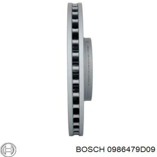 Диск гальмівний передній 0986479D09 Bosch