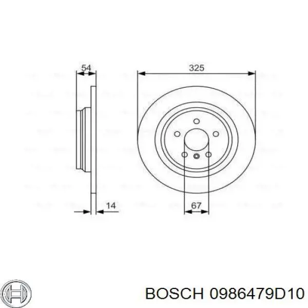 Диск гальмівний задній 0986479D10 Bosch