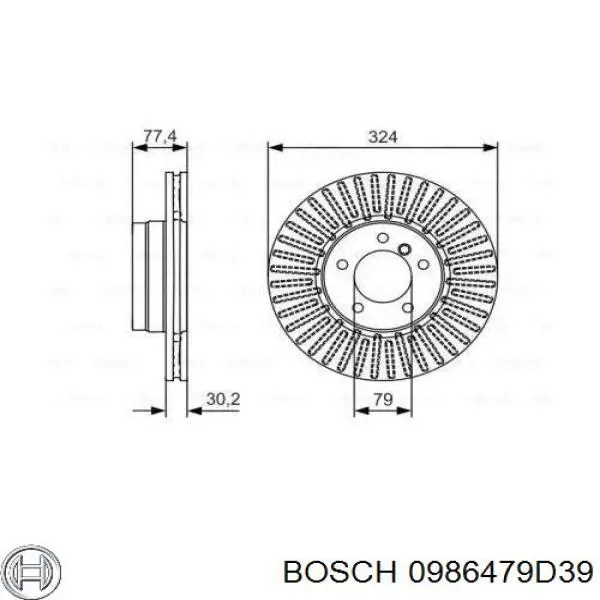 Гальмівні диски передні 0986479D39 Bosch