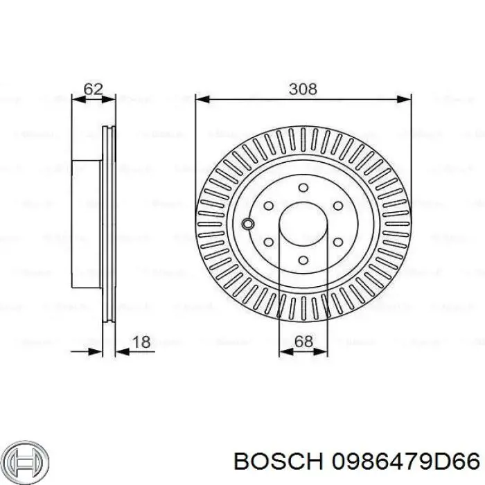 Купити 0986479D66 Bosch Ротор гальмівний