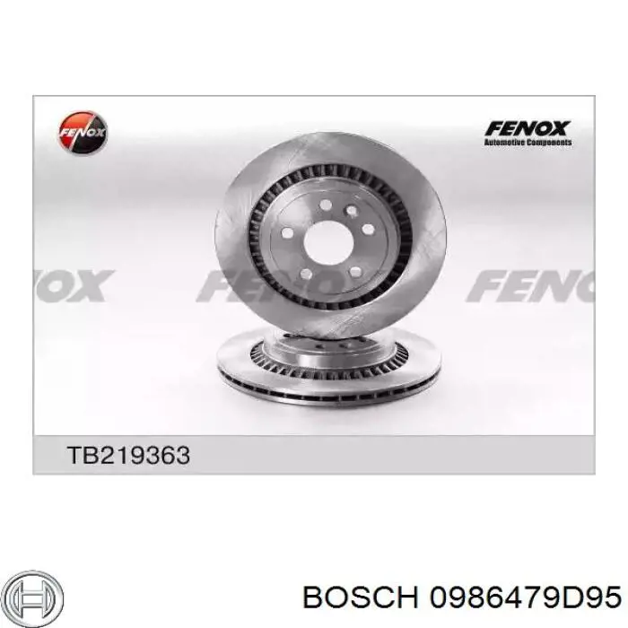Гальмівні диски передні 0986479D95 Bosch