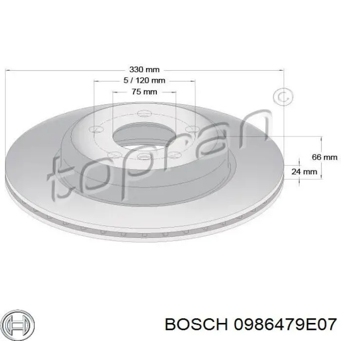 Гальмівні диски передні 0986479E07 Bosch
