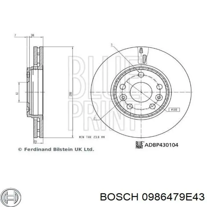 Гальмівні диски 0986479E43 Bosch