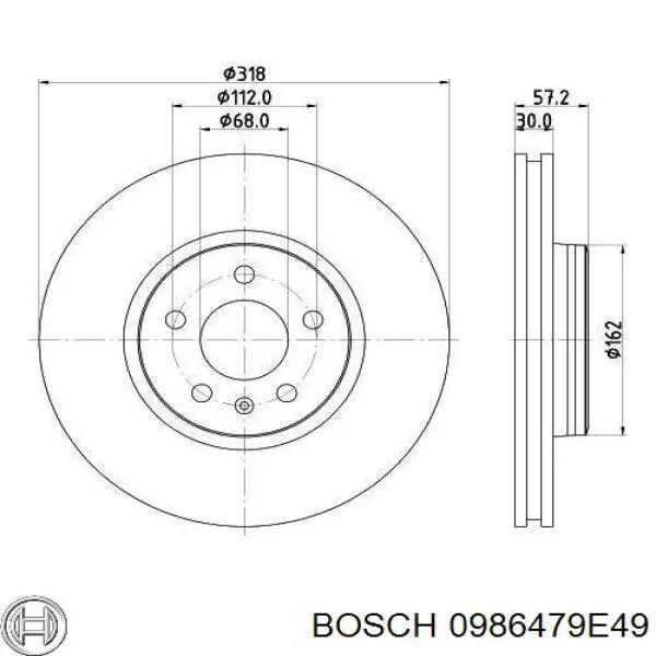 Купити 0986479E49 Bosch Ротор гальмівний