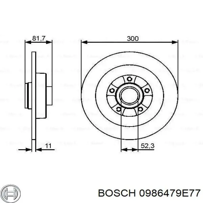 Диск гальмівний передній Bosch 0986479E77