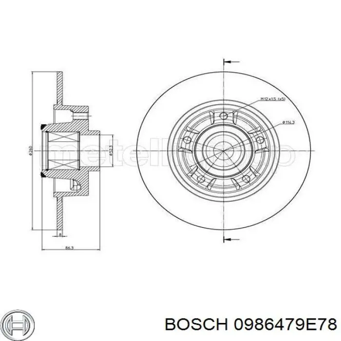 Диск гальмівний задній 0986479E78 Bosch