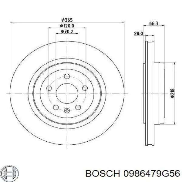 Гальмівні диски 0986479G56 Bosch
