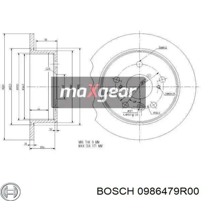 0986479R00 Bosch Дискові гальма