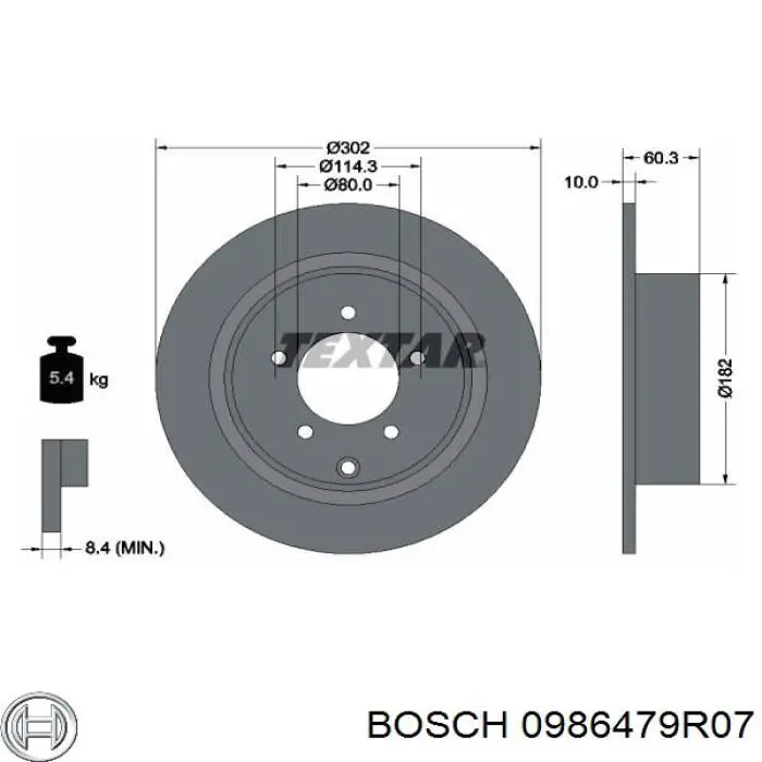 Гальмівні диски 0986479R07 Bosch