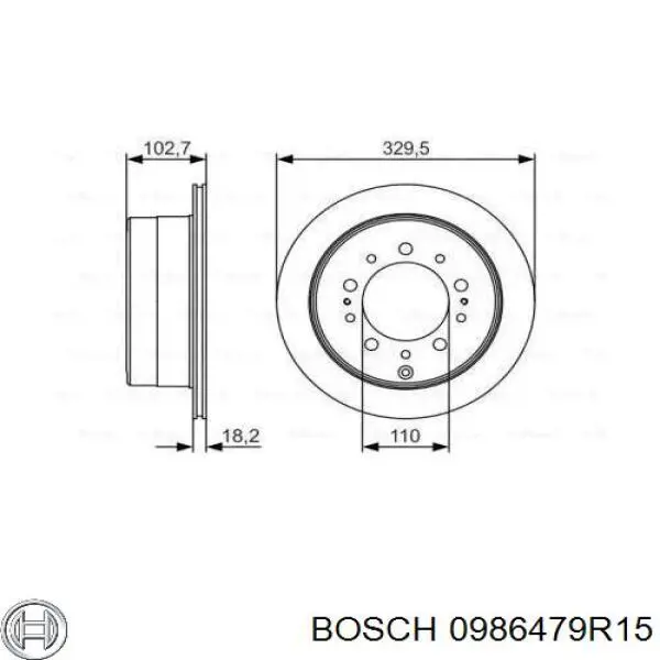 Купити 0986479R15 Bosch Диск заднього гальма