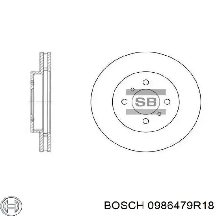 0986479R18 Bosch Гальмо дискове переднє