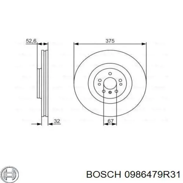 Диск переднього гальма Bosch 0986479R31 ціна, від 106.75 USD
