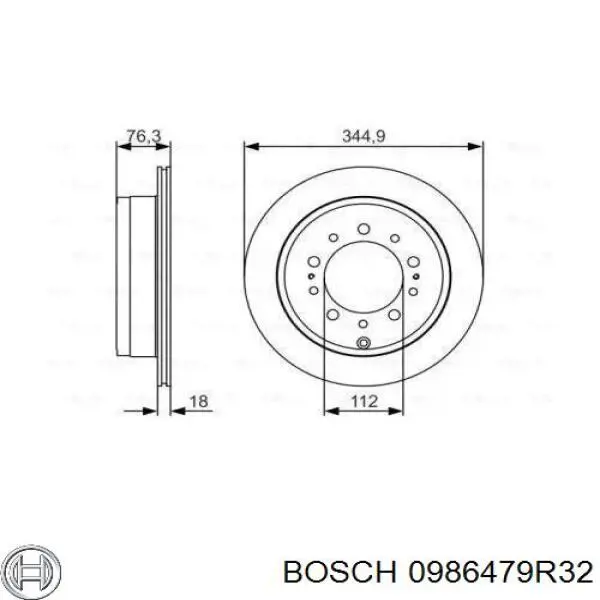 Гальмівні диски 0986479R32 Bosch