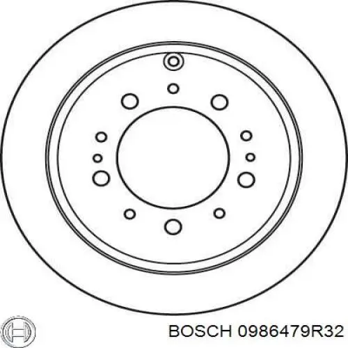 Диск гальмівний задній 0986479R32 Bosch