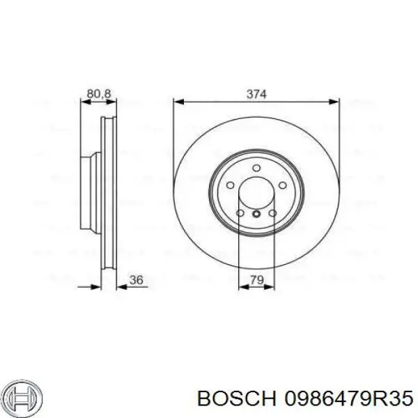 Гальмівні диски передні 0986479R35 Bosch