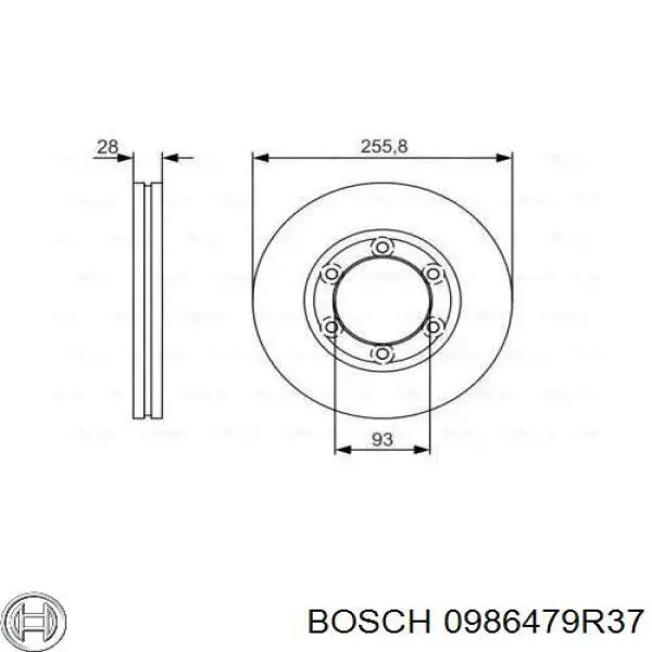Диск переднього гальма Bosch 0986479R37 ціна, від 35.00 USD