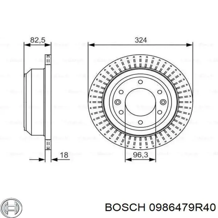 Диск переднього гальма Bosch 0986479R40 ціна, від 32.85 USD