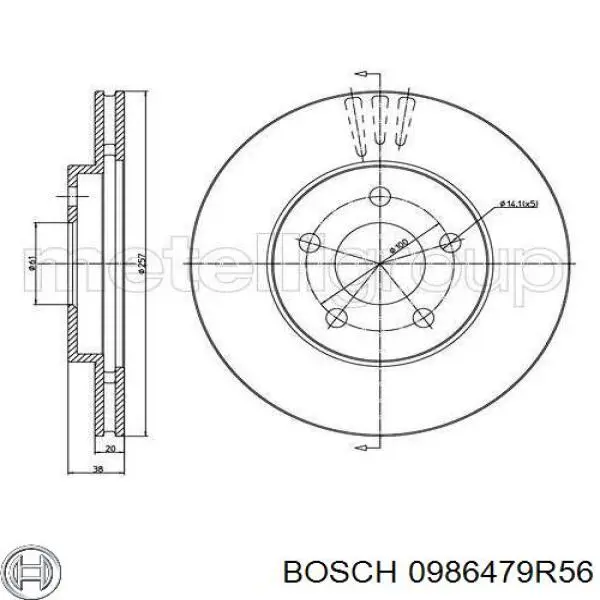 Диск переднього гальма Bosch 0986479R56 ціна, від 23.65 USD