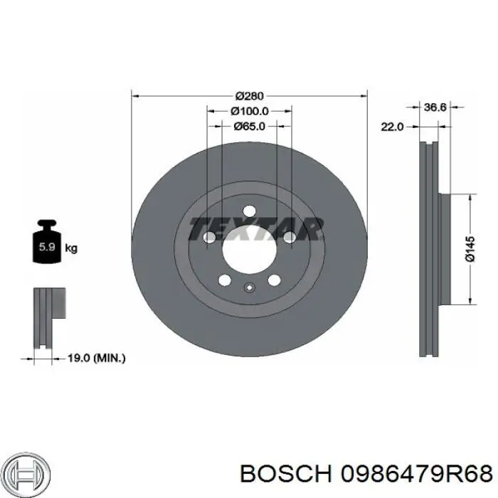 Купити 0986479R68 Bosch Ротор гальмівний