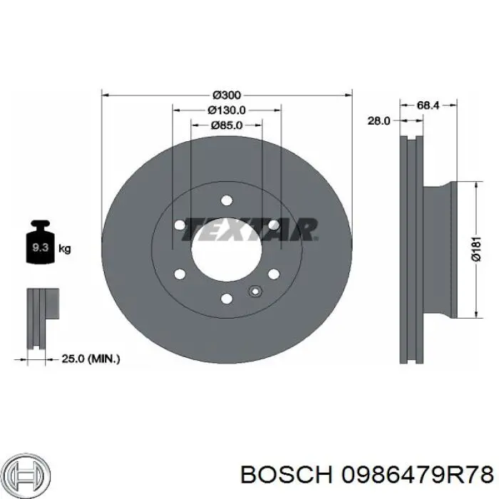 Купити 0986479R78 Bosch Ротор гальмівний