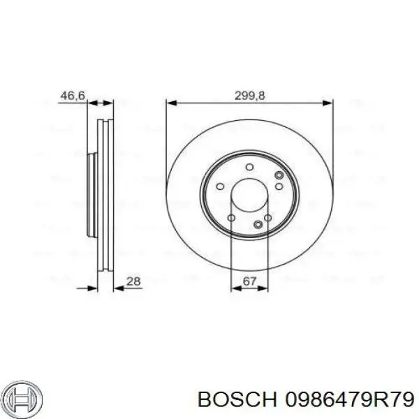 Гальмівні диски передні 0986479R79 Bosch