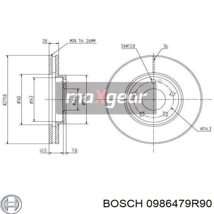 Купити 0986479R90 Bosch Ротор гальмівний