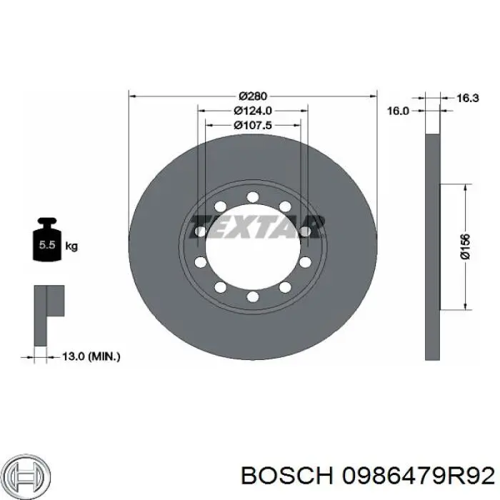 Гальмівні диски 0986479R92 Bosch