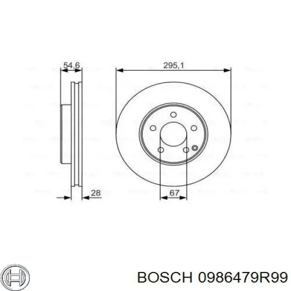 0986479R99 Bosch диск гальмівний передній