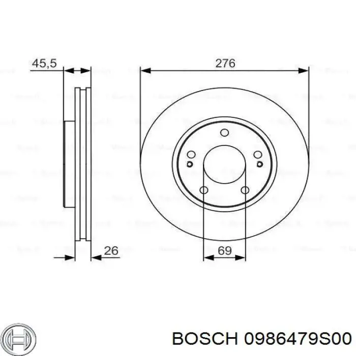 Купити 0986479S00 Bosch Ротор гальмівний