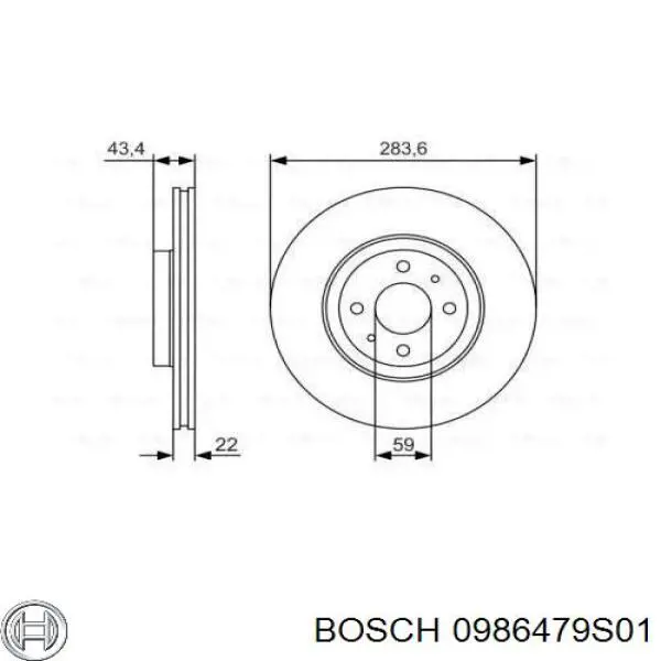 0986479S01 Bosch диск гальмівний передній