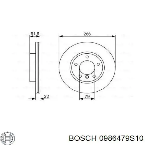 0986479S10 Bosch диск гальмівний передній