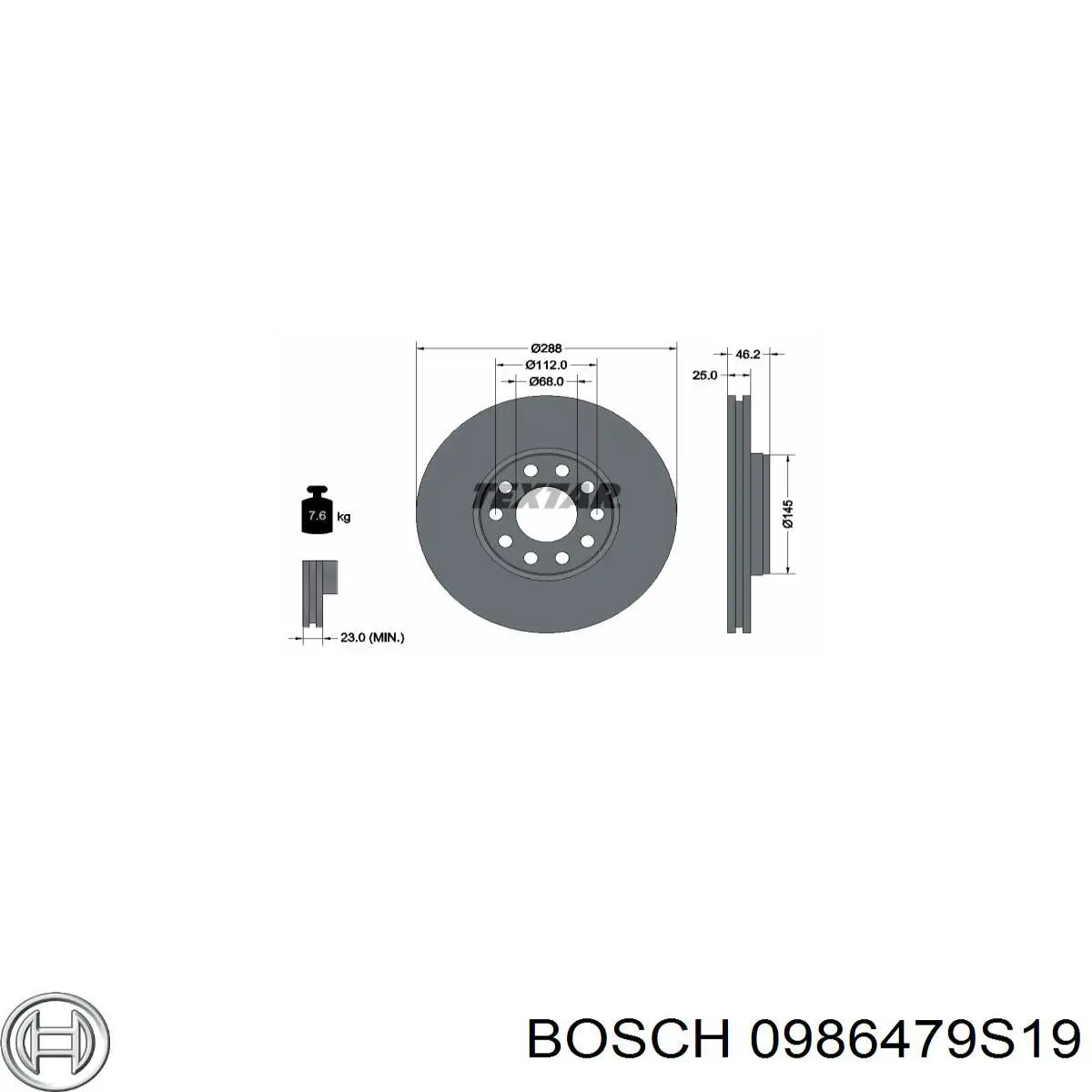 Купити 0986479S19 Bosch Ротор гальмівний