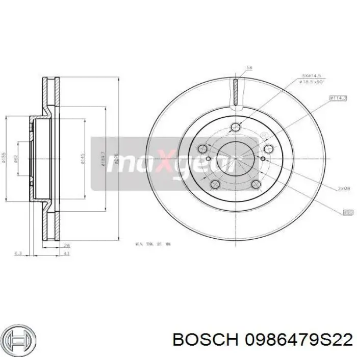 Купити 0986479S22 Bosch Ротор гальмівний