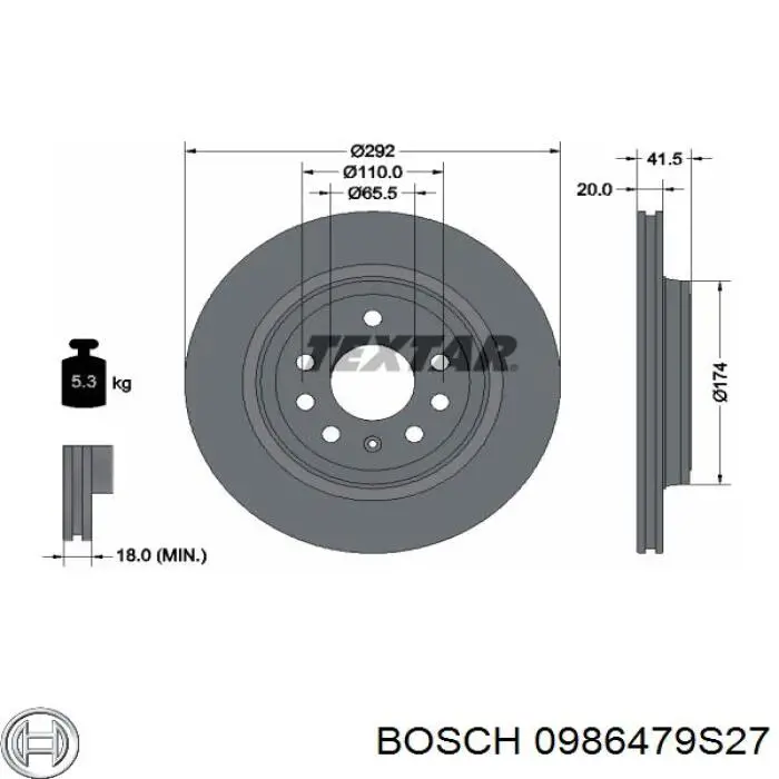 0986479S27 Bosch Дискові гальма