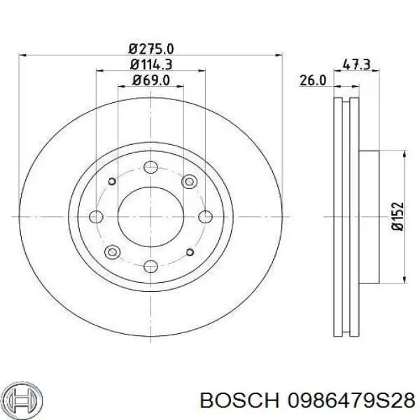 Купити 0986479S28 Bosch Ротор гальмівний