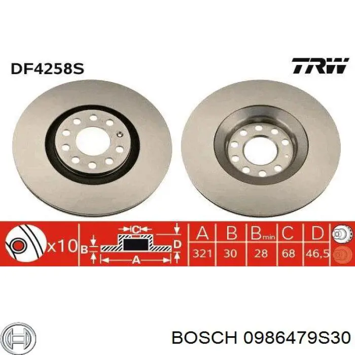 Купити 0986479S30 Bosch Ротор гальмівний