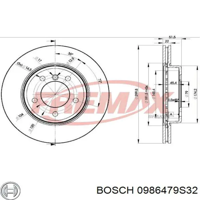 Купити 0986479S32 Bosch Ротор гальмівний