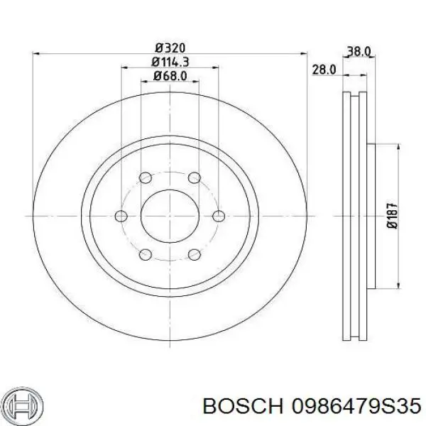 Купити 0986479S35 Bosch Ротор гальмівний