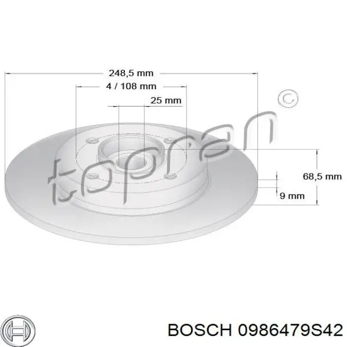 0986479S42 Bosch Дискові гальма