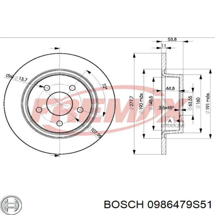 0986479S51 Bosch Дискові гальма