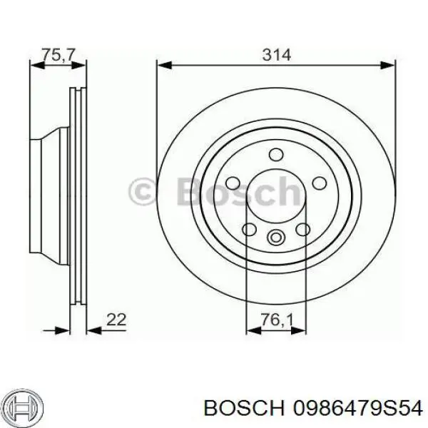 Диск гальмівний задній 0986479S54 Bosch