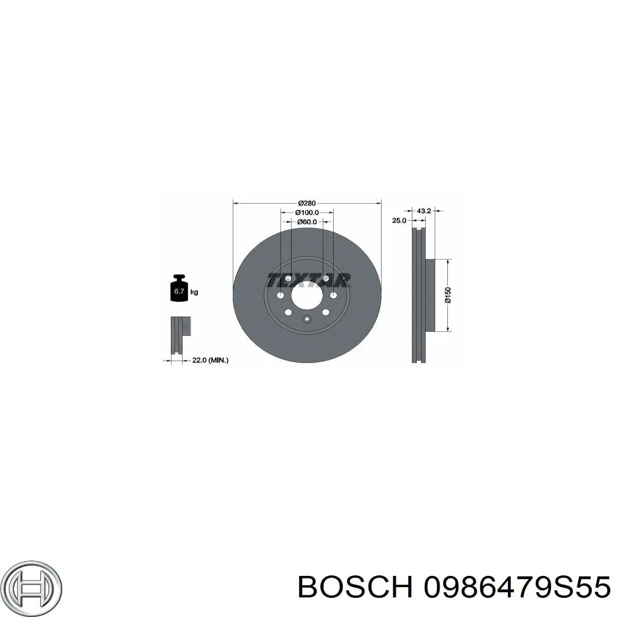 Купити 0986479S55 Bosch Ротор гальмівний